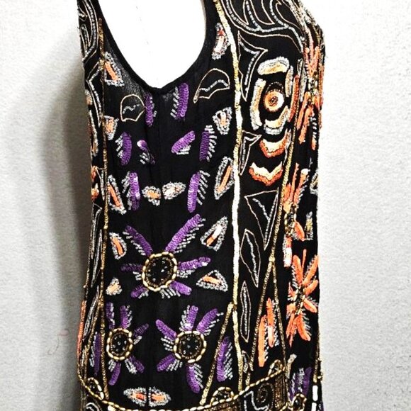 Free People Micro Mosaic Mini Dress Lavishly Beaded Sequined Party Cocktail - Picture 12 of 13